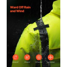 High Visibility Reflective Safety Jacket Waterproof Hoodie Yellow with Black L