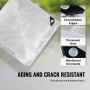 VEVOR Clear Vinyl Tarp, 2 x 2.99 m Clear Vinyl Patio Enclosure, Tear-Proof and Waterproof PVC Tarpaulin, with Grommets and Reinforced Edges for Canopy Boat RV Tent Shelter Trailer Truck Cover