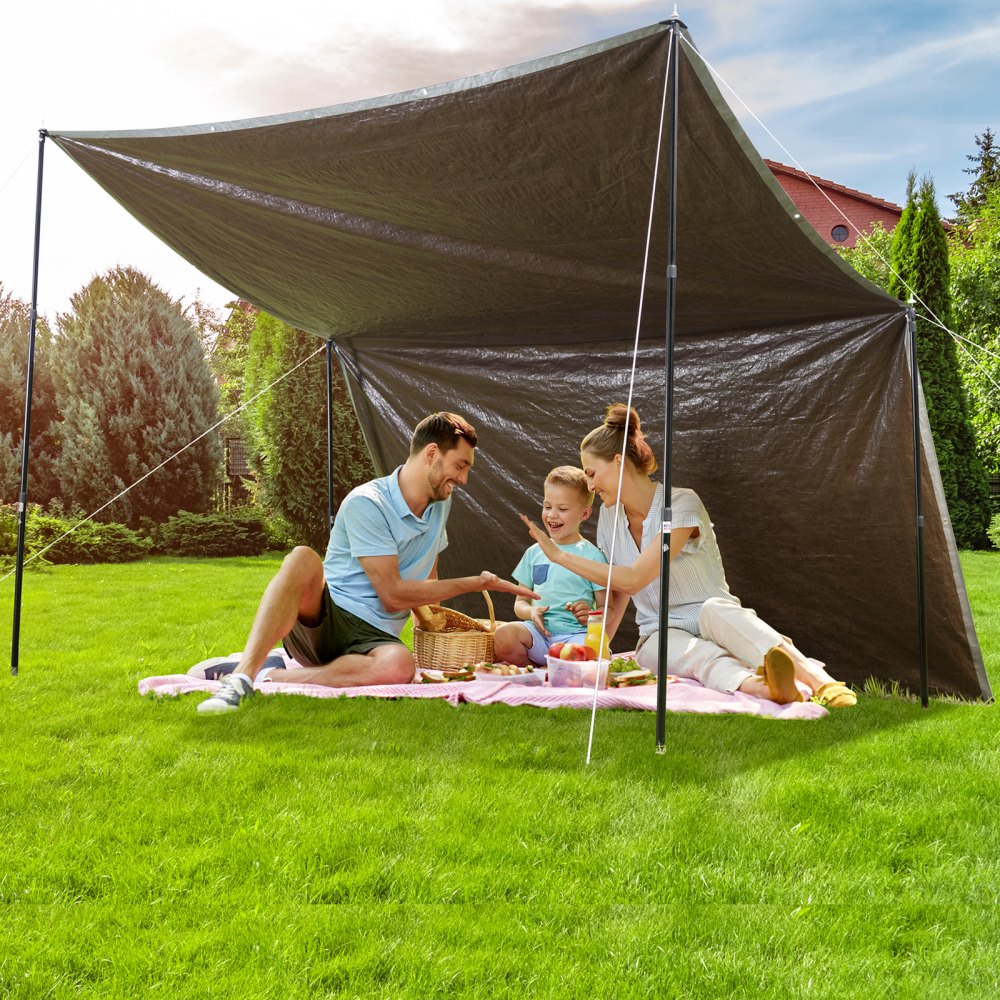 VEVOR Tarp Heavy Duty Waterproof 20x30 ft, Plastic Poly Tarp Cover 10 Mil, Multi Purpose Tear UV and Temperature Resistant Outdoor Tarpaulin with High Durability Reinforced Grommets (Silver/Brown)