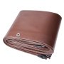 folded brown VEVOR waterproof tarp with metal grommet and black corner reinforcements.