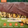 VEVOR Heavy Duty Tarp, 12x20 ft 16 Mil Thick, Waterproof Tear Proof Poly Plastic Tarps Cover, Multi-Purpose Outdoor Tarpaulin with Grommets & Reinforced Edges for Truck, RV, Boat, Camping (Brown)