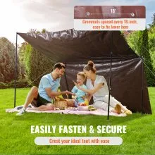 VEVOR Tarp 20x40 ft 16 Mil Extra Thick, Waterproof Poly Plastic Tarps Cover, Multi-Purpose Outdoor Tarpaulin with Grommets & Reinforced Edges for Truck, RV, Boat, Camping (Brown)