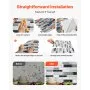 VEVOR Peel and Stick Backsplash 10-Sheet, 12 x 12 x 0.78 inch / 305 x 305 x 2.0 mm Self-Adhesive Wall Tiles, Stick on Subway Tile Backsplash for Kitchen, 3D Back Splashes for Bathroom, Stone-Look