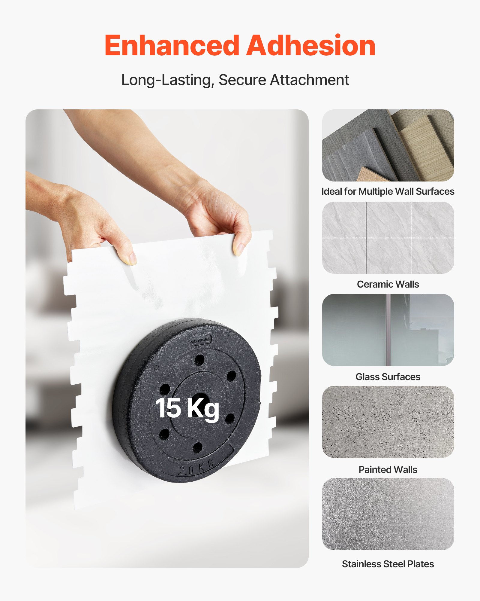 VEVOR Peel and Stick Backsplash 10-Sheet, 12 x 12 x 0.78 inch / 305 x 305 x 2.0 mm Self-Adhesive Wall Tiles, Stick on Subway Tile Backsplash for Kitchen, 3D Back Splashes for Bathroom, Stone-Look