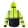 VEVOR High Visibility Reflective Safety Jacket, Waterproof Winter Hoodie, Work Construction Coat with Pockets for Men & Women, Rain Gear Meet ANSI & Class 3, Hi Vis Yellow Coat with Black Bottom, L