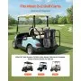 VEVOR Golf Cart Bag Holder, 1370 x 195 x 60.5 mm, Compatible with Most 2+2 Golf Cart Rear Seat with 1.2-Inch Square Tubes, Adjustable Rear Seat Carts Club Holder with Strap, No Drilling Required