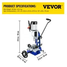 VEVOR Mortise Machine Powermatic Mortise With Movable Workbench for Woodworking