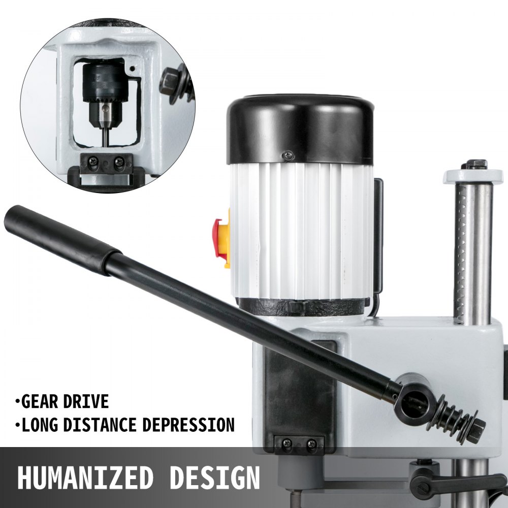 VEVOR Woodworking Mortise Machine, 550W 2800RPM Powermatic Mortiser, Hollow Mortiser With Chisel Bit Sets, Benchtop Mortising Machine, For Making Round Holes or Square Holes In Wood