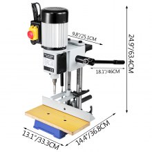 VEVOR Bench Morticer 1/2 HP 1400RPM Benchtop Drill Presses 13mm Chuck Capacity Benchtop Mortising Machine 60 Pounds Weigh For  Cutting Wooden Mortises  Internal grinding Metal Drilling