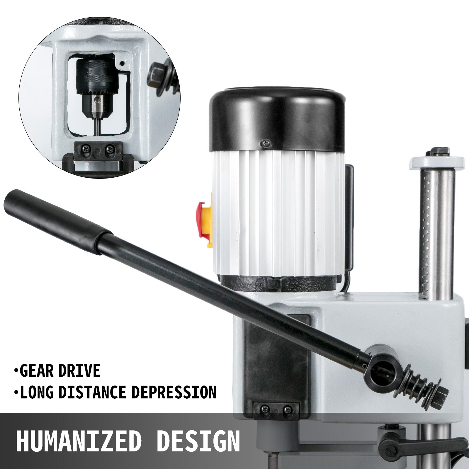 VEVOR Bench Morticer 1/2 HP 1400RPM Benchtop Drill Presses 13mm Chuck Capacity Benchtop Mortising Machine 60 Pounds Weigh for Cutting Wooden Mortises Internal Grinding Metal Drilling