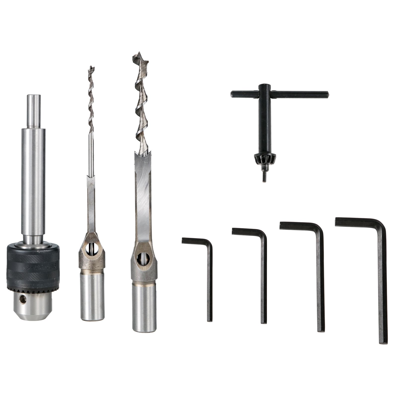 VEVOR Woodworking Mortise Machine, 1/2 HP 1700RPM, Powermatic Mortiser with Chisel Bit Sets, for Making Round Holes Square Holes