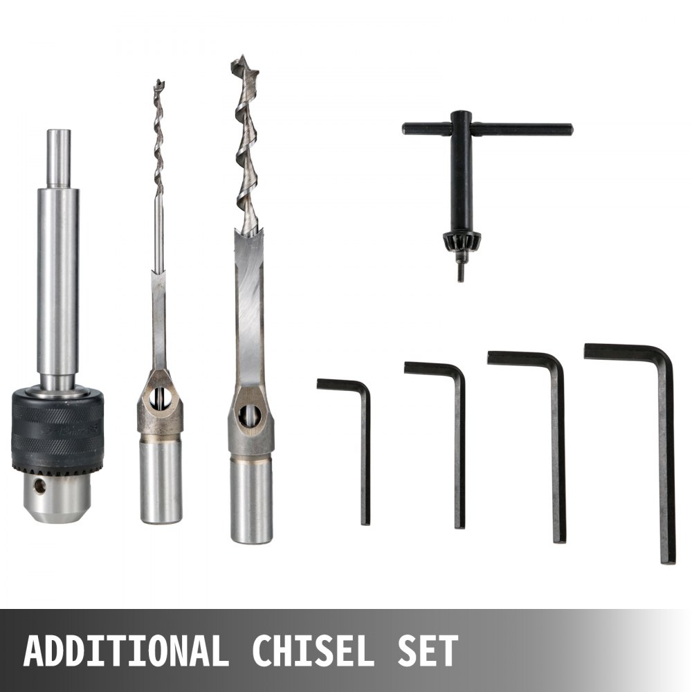 Chisel Mortising Machine 240V 1/2HP Heavy Duty Drill Bit Set 2 Extenstions