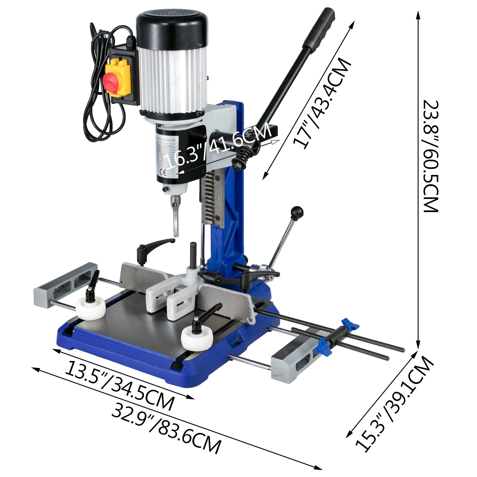 Chisel Mortising Machine 240V 1/2HP Heavy Duty Drill Bit Set 2 Extenstions