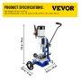 VEVOR Woodworking Mortise Machine, 1/2 HP 1700RPM Powermatic Mortiser, With Movable Work Bench Benchtop Mortising Machine, For Making Round Holes Square Holes Or Special Square Holes In Wood