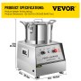 VEVOR 110V Commercial Food Processor 5L Capacity 550W Electric Food Cutter 1400RPM Stainless Steel Food Processor Perfect for Vegetables Fruits Grains Peanut Ginger Garlic