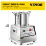 VEVOR 110V Commercial Food Processor 10L Capacity 1100W Electric Food Cutter 1400RPM Stainless Steel Food Processor Perfect for Vegetable Fruits Grains Peanut Ginger Garlic