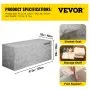 VEVOR Board Shower Bench Rectangle Bench Ready to Tile & Waterproof 47.2x16x20"