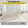 VEVOR shower curb for 60&quot; bathroom, stopping water overflow, achieving wet-dry separation.