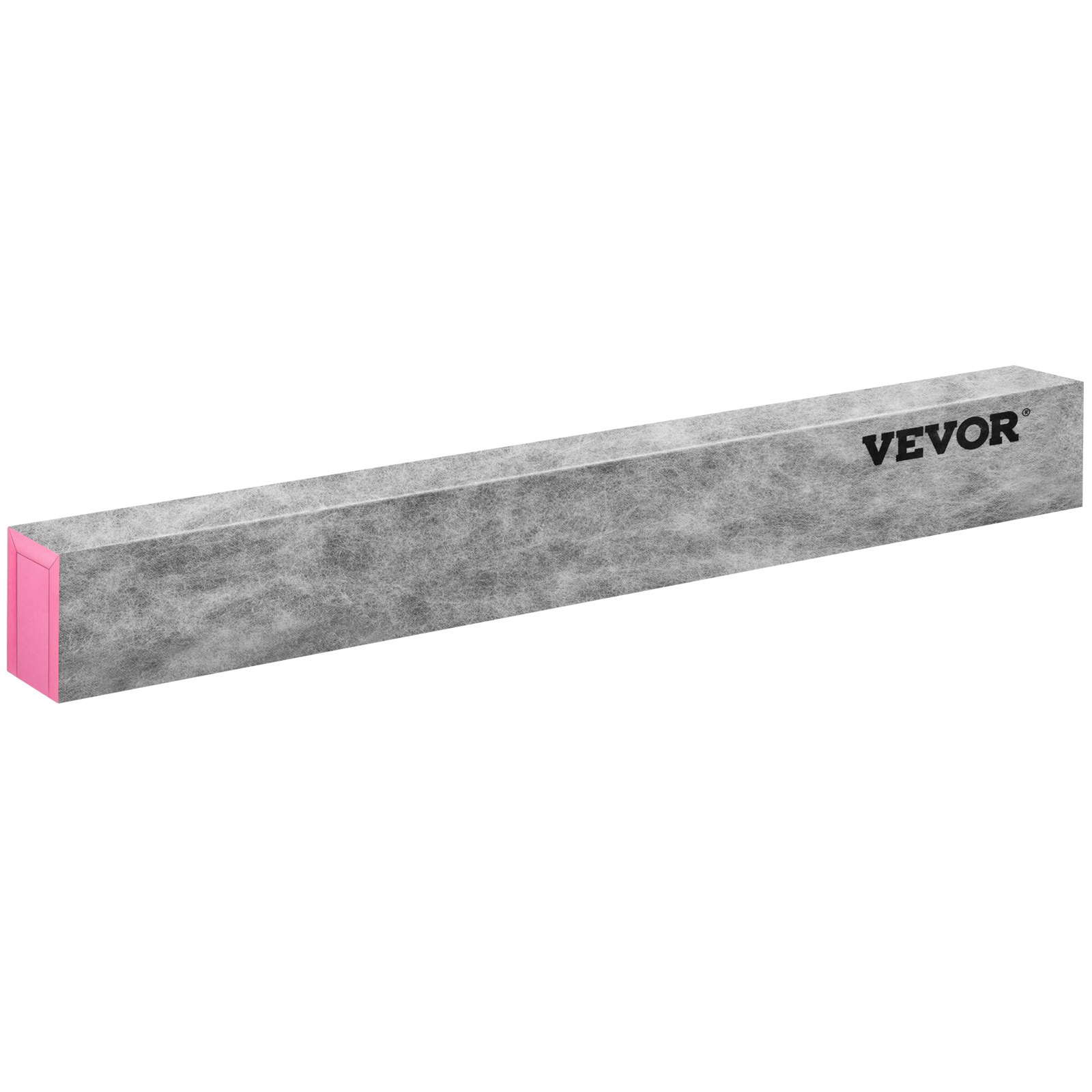 gray VEVOR shower curb with pink end cap, showcasing the brand logo.