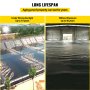 VEVOR pond liner shows durability under sunlight for 10 years, indoors for 50 years.