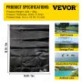 VEVOR Pond Liner, 16.4x19.7ft, 20 Mil Pond Liners for Outdoor Ponds, HDPE Pond Underlayment for Fountain, Small Pond, Fishpond, Waterfall, Water Garden, Black