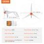VEVOR 500 W tuuliturbiinigeneraattori 24 V 3-lapainen tuuliturbiinisarja ja MPPT-ohjain