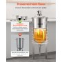 VEVOR Stainless Steel Conical Fermenter, 8 Gal/30L Home Brewing Fermenation Tank, Brew Bucket Fermentor with Conical Bottom, 3 Adjustable Legs, Lid, Handle & Thermometer, for Wine, Beer Fermentation