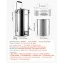 VEVOR Electric Brewing System, 16 Gal/60L Brewing Pot, 3000W Power All-in-One Home Beer Brewer with Recipe Memory, Auto/Manual Mode Mash Boil Device with Control Panel, 25-100℃ Temp & 1-180 min Timer