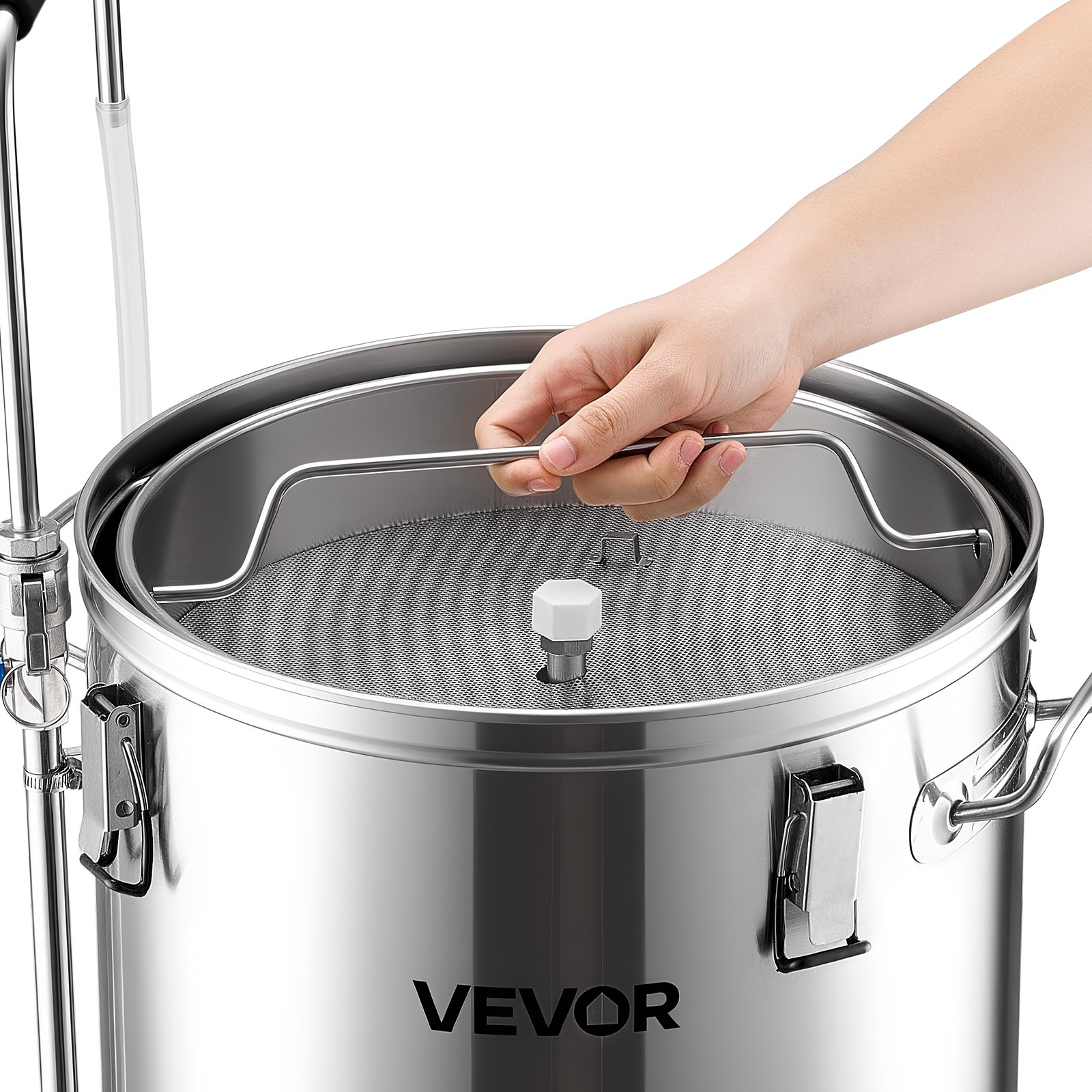 VEVOR Electric Brewing System, 16 Gal/60L Brewing Pot, 3000W Power All-in-One Home Beer Brewer with Recipe Memory, Auto/Manual Mode Mash Boil Device with Control Panel, 25-100℃ Temp & 1-180 min Timer