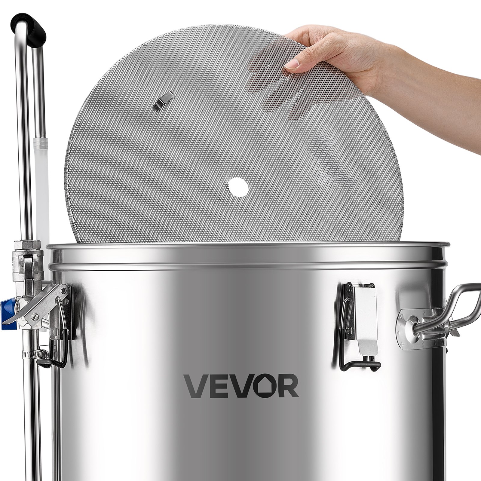 VEVOR Electric Brewing System, 16 Gal/60L Brewing Pot, 3000W Power All-in-One Home Beer Brewer with Recipe Memory, Auto/Manual Mode Mash Boil Device with Control Panel, 25-100℃ Temp & 1-180 min Timer