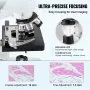 VEVOR Binocular Compound Microscope, 40X-2500X Magnification, Binocular Compound Lab Microscope with LED Illumination, Two-Layer Mechanical Stage, Includes Phone Holder & Microscope Slides