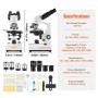 VEVOR Binocular Compound Microscope, 40X-2500X Magnification, Binocular Compound Lab Microscope with LED Illumination, Two-Layer Mechanical Stage, Includes Phone Holder & Microscope Slides