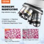 Microscop trinocular compus VEVOR 40X-5000X Etapă mecanică cu două straturi
