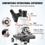 Složený trinokulární mikroskop VEVOR 40X-5000X dvouvrstvý mechanický stolek