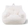 VEVOR Bean Bag Chair, 3 feet Bean Bag Chair with Soft Armrests and Storage Pocket, 25D Memory Foam Filled with Soft Teddy Velvet Cover, Bean Bag for Bedroom or Playroom, White