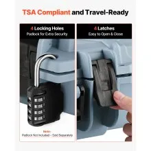 VEVOR Hard Rifle Case, Lockable Rifle Case with 4 Layers Pre-cut Foams, 914 mm Gun Storage with Wheels, IP67 Waterproof & Dustproof Pistol Storage Cases for Rifles, Shotguns, Airsoft Guns, Grey