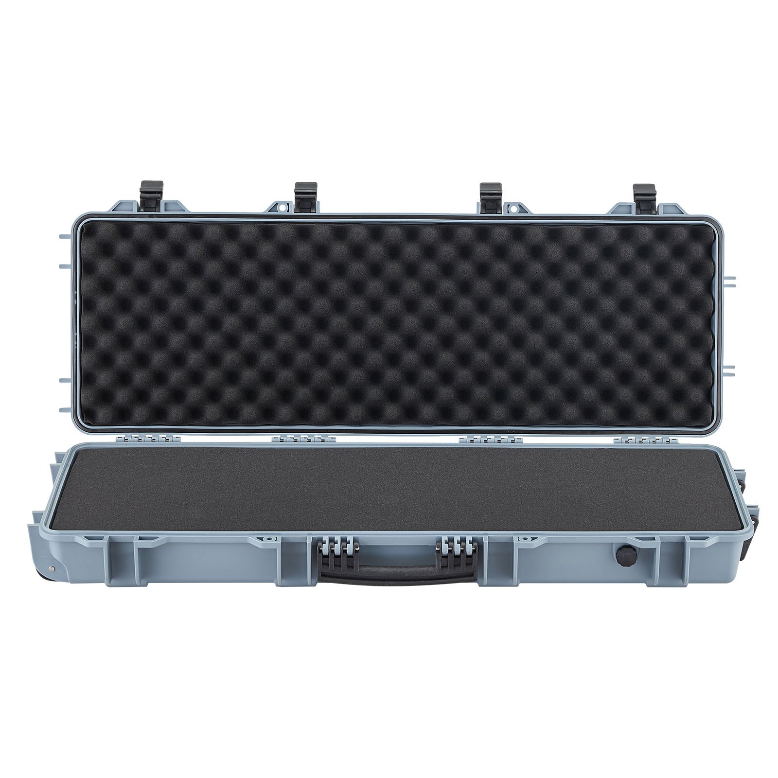 VEVOR Hard Rifle Case, Lockable Rifle Case with Pre-cut Foams, 108.9 cm Gun Storage with Wheels, IP67 Waterproof & Dustproof Movable Large Pistol Storage for Rifles, Shotguns, Airsoft Guns, Grey