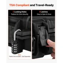 VEVOR Hard Rifle Case, Lockable Rifle Case with Pre-cut Foams, 40 in Gun Storage with Wheels, IP67 Waterproof & Dustproof Movable Large Pistol Storage for Rifles, Shotguns, Airsoft Guns, Black