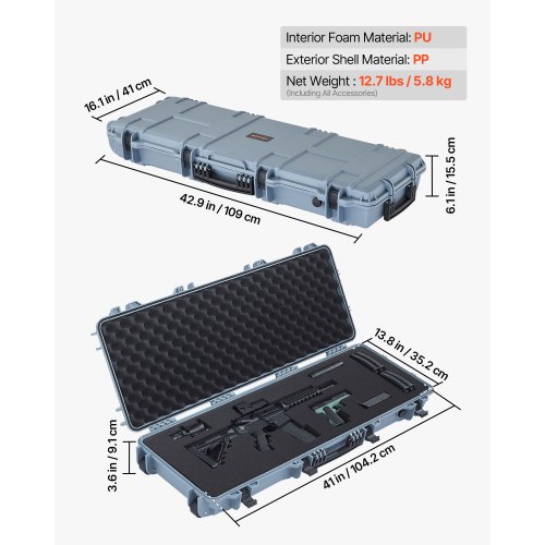 Estuche Táctico De Plástico Rossi Case Para Armas Cortas, 28 Cm, Color