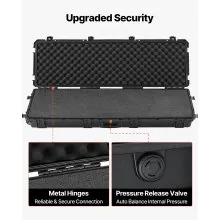 VEVOR Hard Rifle Case, Lockable Rifle Case with Detachable XPE Foam, 1270 mm Gun Storage with Wheels, IP67 Waterproof & Dustproof Pistol Storage Cases for Rifles, Shotguns, Airsoft Guns, Black
