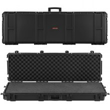 VEVOR Hard Rifle Case, Lockable Rifle Case with Detachable XPE Foam, 134.1 cm Gun Storage with Wheels, IP67 Waterproof & Dustproof Pistol Storage Cases for Rifles, Shotguns, Airsoft Guns, Black
