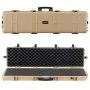 VEVOR Hard Rifle Case, Lockable Rifle Case with Pre-cut Foams, 1270 mm Movable Gun Storage with Wheels, IP67 Waterproof & Dustproof Pistol Storage for Rifle, Shotgun, Airsoft Gun, Khaki