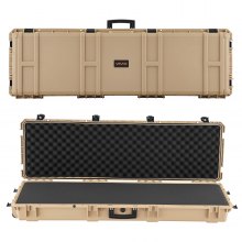 VEVOR Hard Rifle Case, Lockable Rifle Case with Pre-cut Foams, 139.1 cm Gun Storage with Wheels, Heavy Duty IP67 Waterproof & Dustproof Pistol Storage Cases for Rifles, Shotguns, Airsoft Guns, Khaki