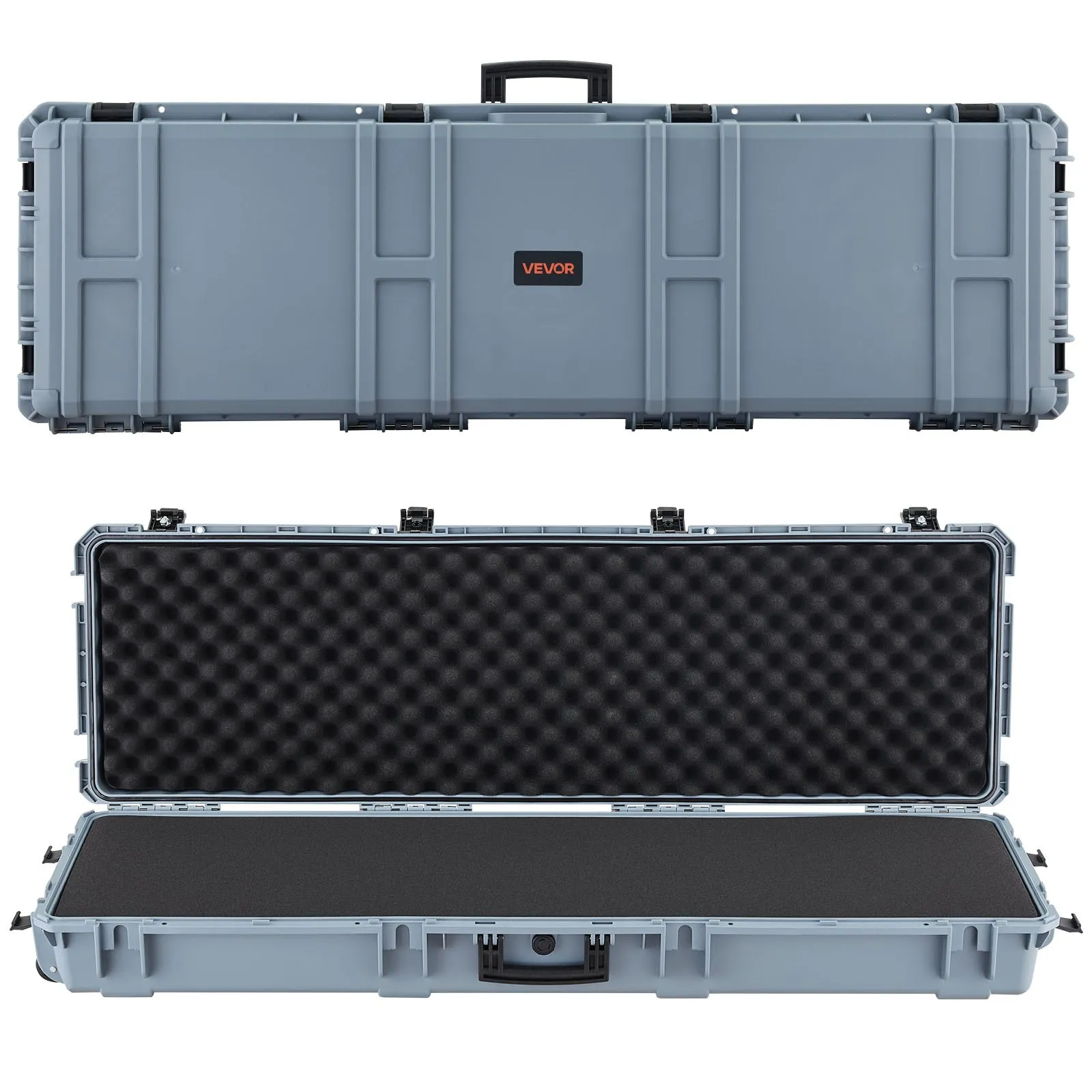 VEVOR Hard Rifle Case, Lockable Rifle Case with Pre-cut Foams, 52 in ...