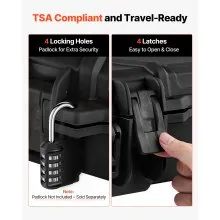 VEVOR Hard Rifle Case, Lockable Rifle Case with 4 Layers Pre-cut Foams, 36 in Gun Storage with Wheels, IP67 Waterproof & Dustproof Pistol Storage Cases for Rifles, Shotguns, Airsoft Guns, Black