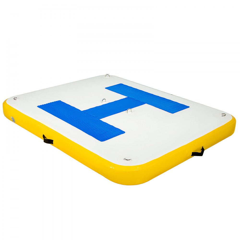 VEVOR Inflatable Floating Dock 10 x 10 ft, Inflatable Dock Platform, Inflatable Swim Platform 6 Inch Thick, Floating Dock 8-10 People, Floating Platform for Pool Beach Ocean