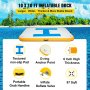 VEVOR Inflatable Floating Dock 10 x 10 ft, Inflatable Dock Platform with Electric Air Pump, Inflatable Swim Platform  6 Inch Thick, Floating Dock  8-10 People, Floating Platform for Pool Beach Ocean