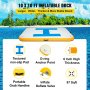 VEVOR Inflatable Floating Dock 10 x 10 ft, Inflatable Dock Platform, Inflatable Swim Platform 6 Inch Thick, Floating Dock 8-10 People, Floating Platform for Pool Beach Ocean