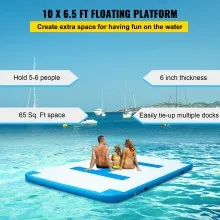 Inflatable Dock Platform Inflatable Floating Dock 10x6.5 ft w/ Electric Air Pump