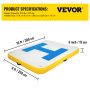 VEVOR Inflatable Floating Dock, Inflatable Dock Platform with Electric Air Pump, Floating Platform for Pool Beach Ocean (10 x 8 ft)